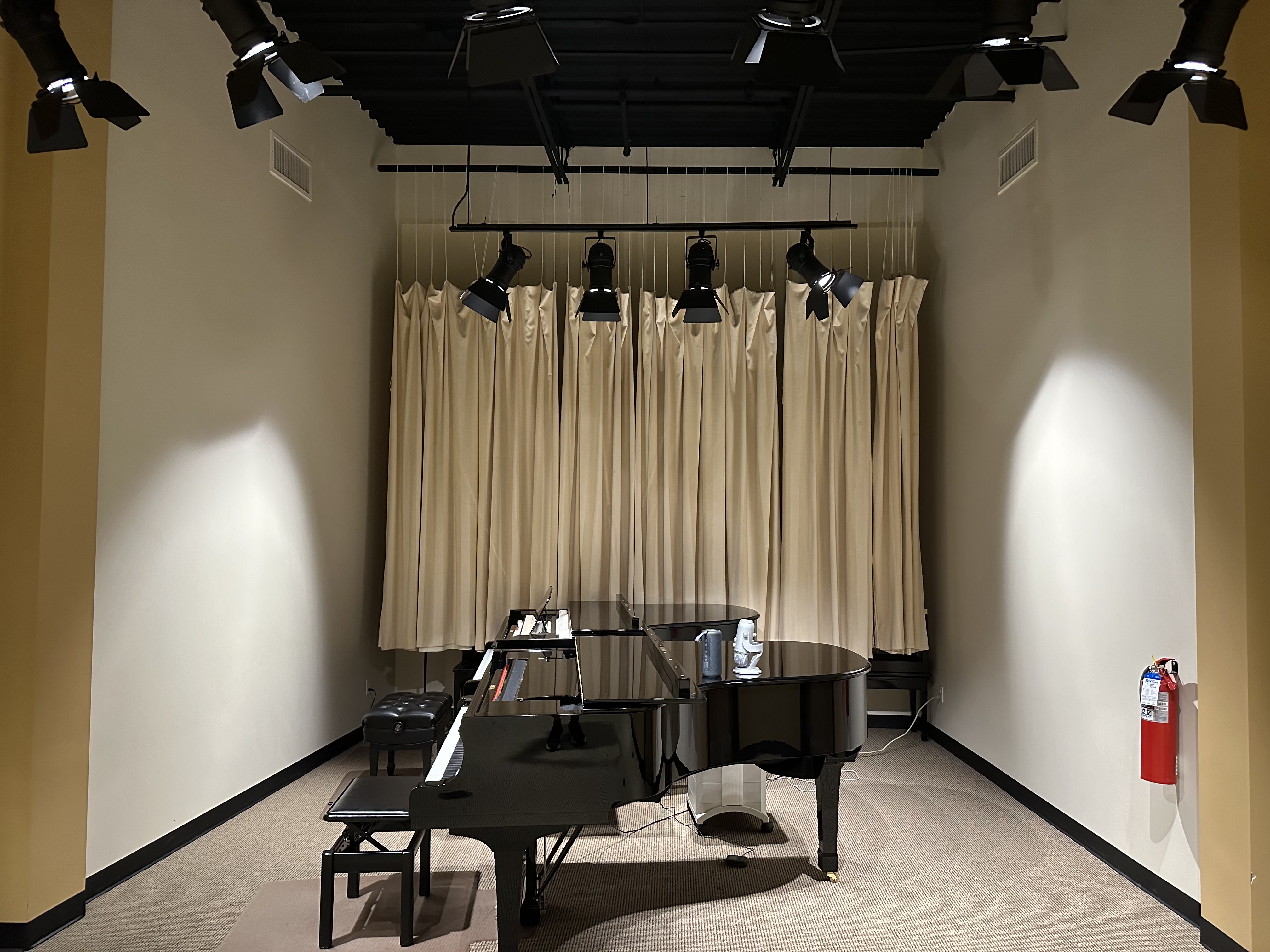 The recital hall being treated for acoustics